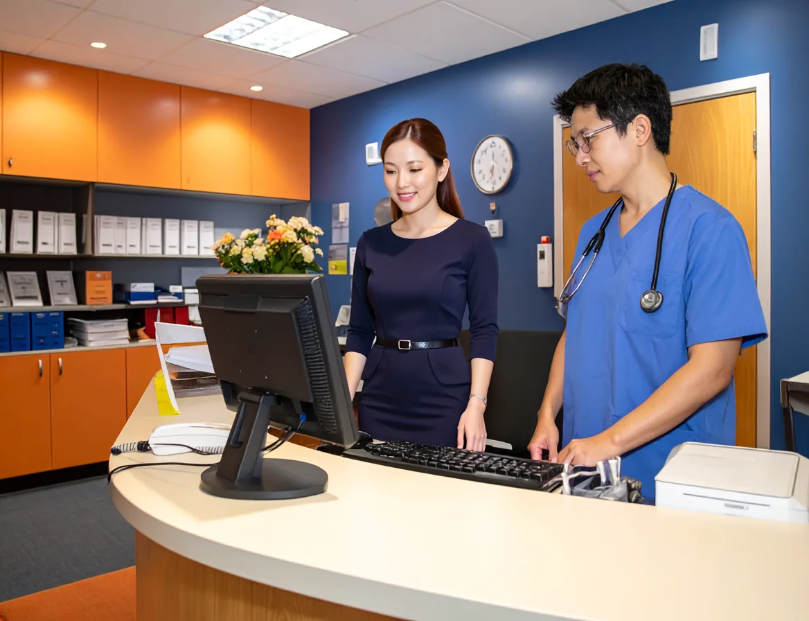 A medical office reception — HIPAA compliance support from A&J Computers