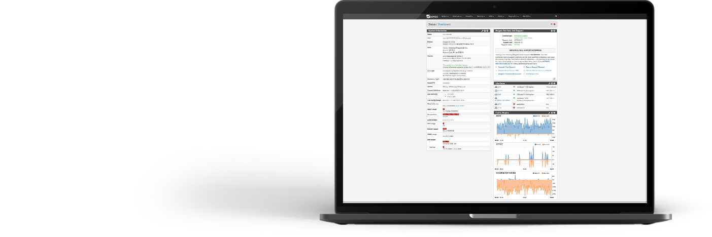 Laptop with pfSense GUI